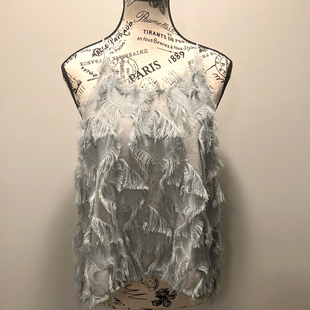 Vintage tank with feathered jacquard